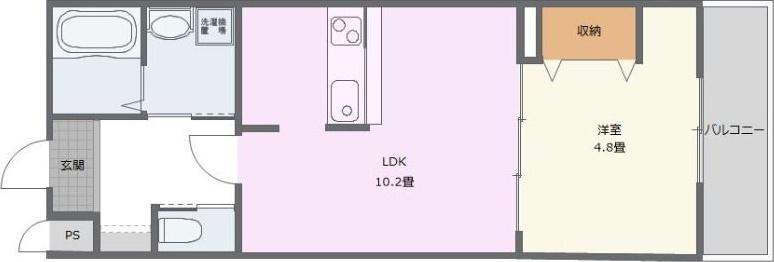 メゾン コンフォール(1LDK/2階)の間取り写真