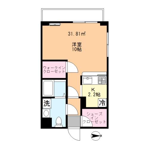 コンフォール綾瀬(1K/2階)の間取り写真