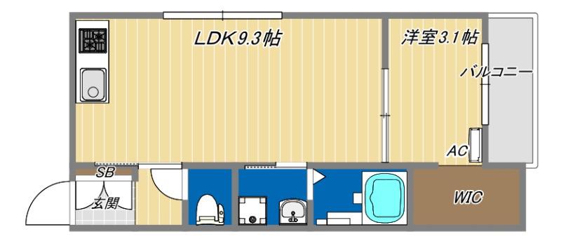 NETーK江井島(1LDK/3階)の間取り写真