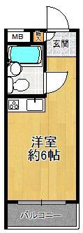 ダイドーメゾン塚口Ⅲ(ワンルーム/3階)の間取り写真