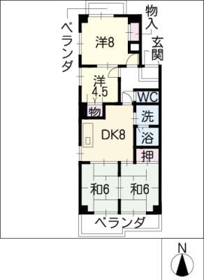 ル・アール(4DK/3階)の間取り写真