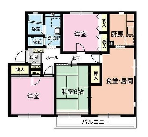 ガーデンハウス南片町(3LDK/1階)の間取り写真