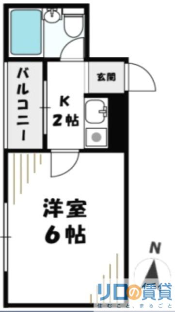 ファミリーハイツ(1K/2階)の間取り写真