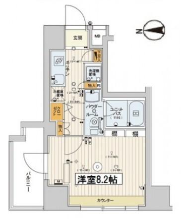 スカイコート江東住吉(1K/3階)の間取り写真
