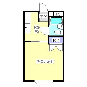ビレッジ新村(1K/2階)の間取り写真
