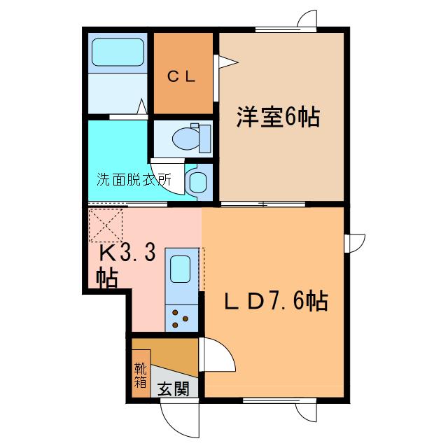 ミシェル アン(1LDK/2階)の間取り写真