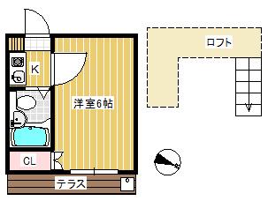 クレストII(1K/1階)の間取り写真