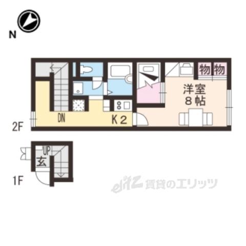 レオパレスグリーンリーフ(1K/2階)の間取り写真