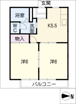 セフィラコート(2K/2階)の間取り写真