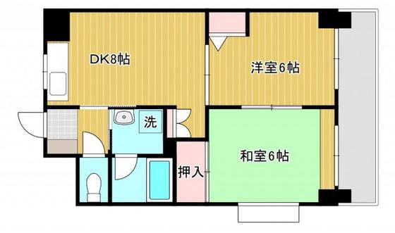 祇園ロイヤル(2DK/4階)の間取り写真