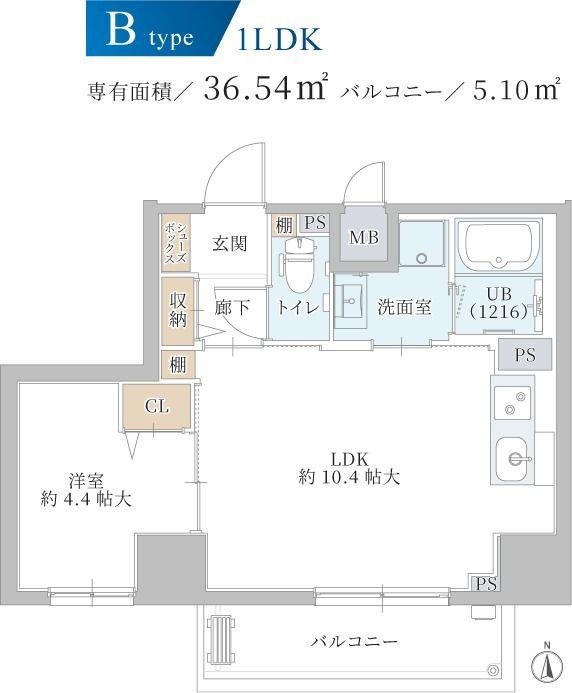 BROOKLYN SQUARE(1LDK/6階)の間取り写真