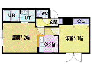 レーベンハイム(1LDK/3階)の間取り写真