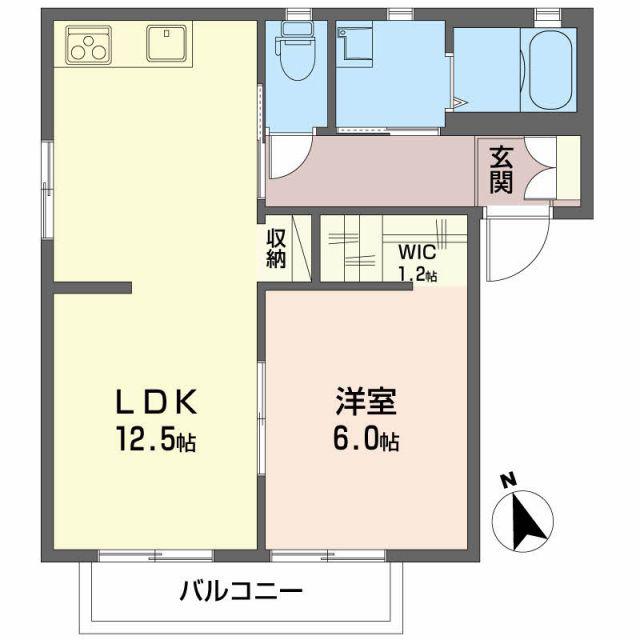 アビーロードA(1LDK/2階)の間取り写真