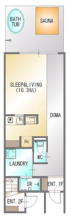 MYHOME RELAXA B(ワンルーム/1階)の間取り写真