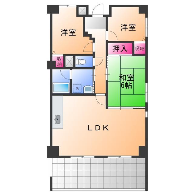 メゾンドールSK(2LDK/3階)の間取り写真
