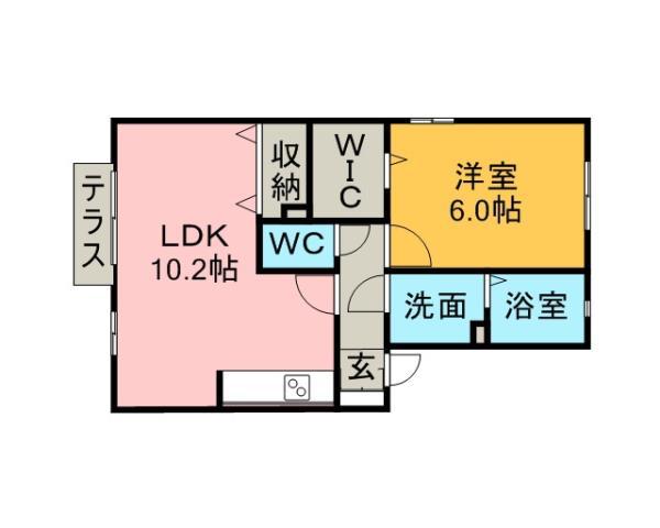 パークハイム柊山(1LDK/1階)の間取り写真