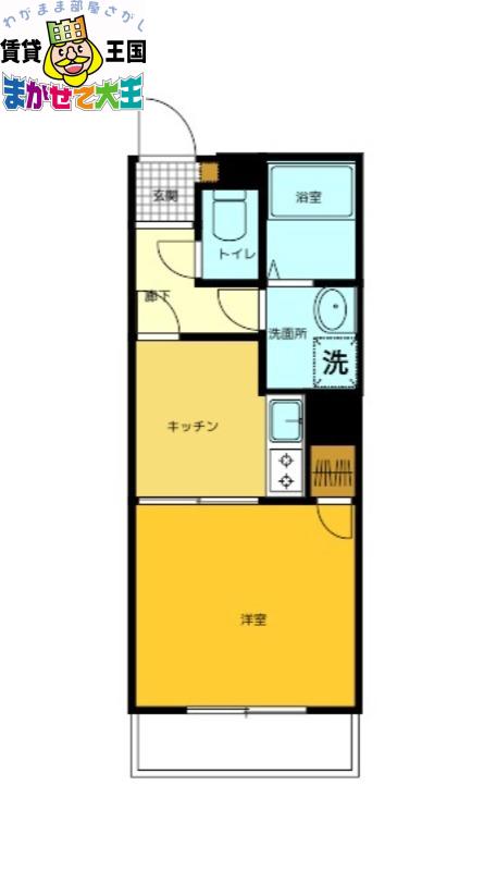 グラッチェ目覚(1K/6階)の間取り写真