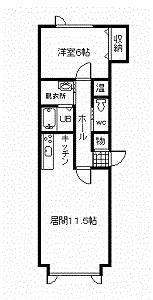 コムハウスVI(1LDK/2階)の間取り写真