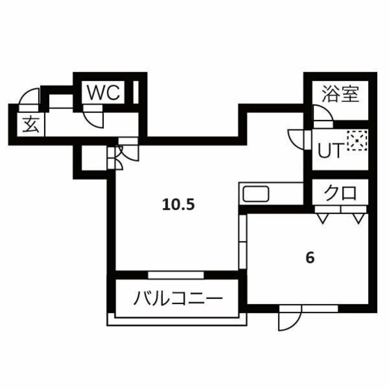 ハイムテイネ1・2(1LDK/2階)の間取り写真
