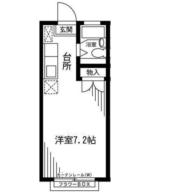 エステートピアU(ワンルーム/1階)の間取り写真