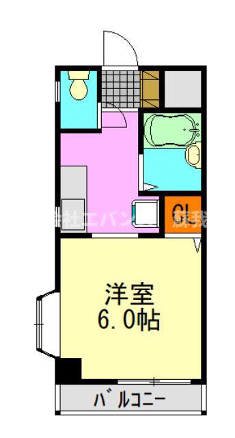 グリーンハイム富葉(ワンルーム/1階)の間取り写真