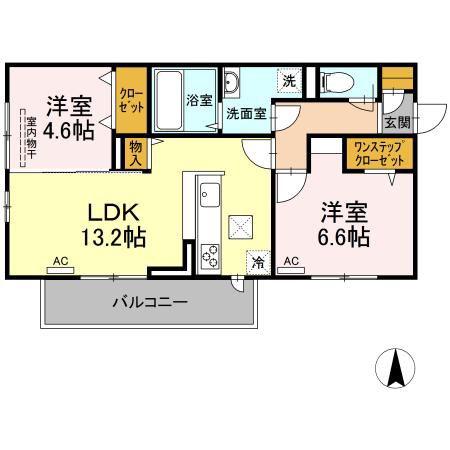 プレジデント持田 A棟(2LDK/1階)の間取り写真