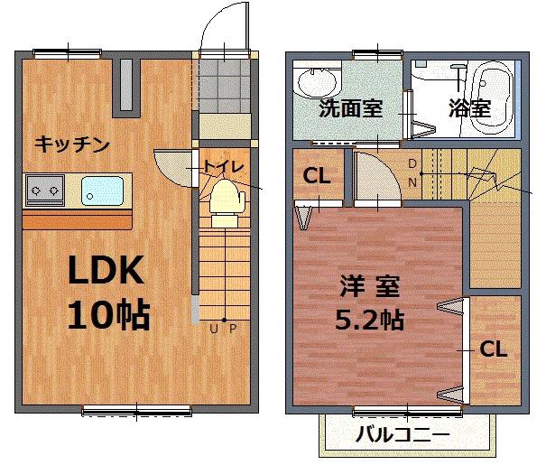 サンライズ滑石(1LDK/1階)の間取り写真