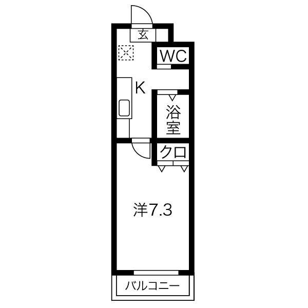 名古屋七条エンブルコート(1K/5階)の間取り写真
