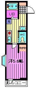 MELLAS南浦和V(1K/1階)の間取り写真