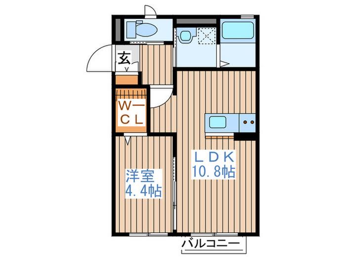 グランコートM(1LDK/1階)の間取り写真