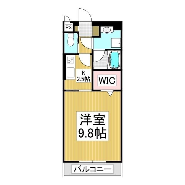 コンフォーティア伊那中央A(1K/5階)の間取り写真