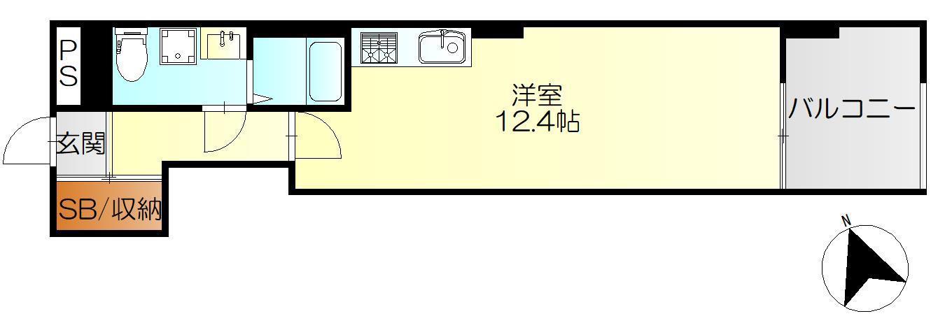コーポ堺川(ワンルーム/2階)の間取り写真