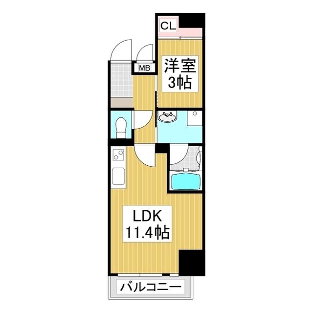 N RESIDENCE 通町(1LDK/3階)の間取り写真