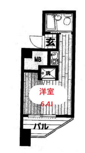 TRUST VALUE 不動前(ワンルーム/6階)の間取り写真