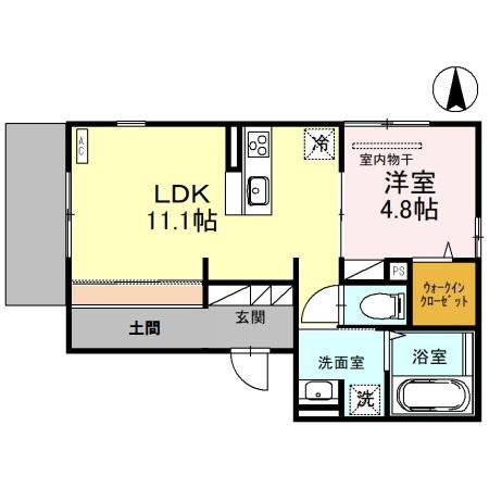CHLORIS (1LDK/1階)の間取り写真