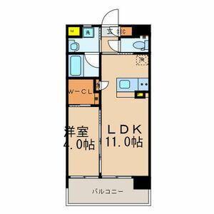 ベレッツァ門司(2LDK/9階)の間取り写真