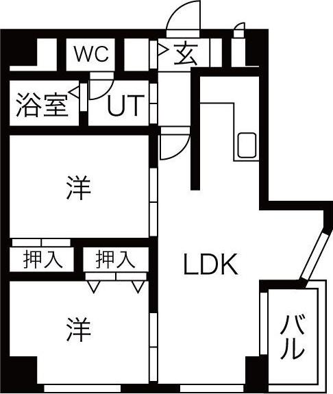 SAKAI-BM南堀江(2LDK/7階)の間取り写真