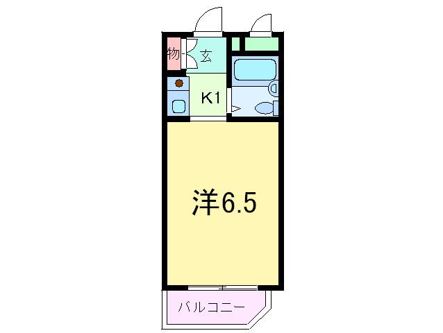 ダンディライオン御影(1K/1階)の間取り写真