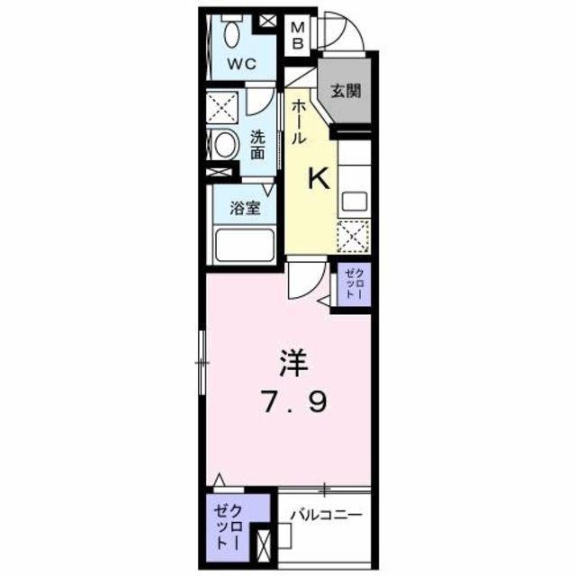 ル クール(1K/3階)の間取り写真