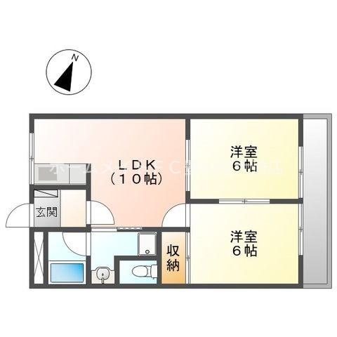 コーポ俊(2LDK/2階)の間取り写真