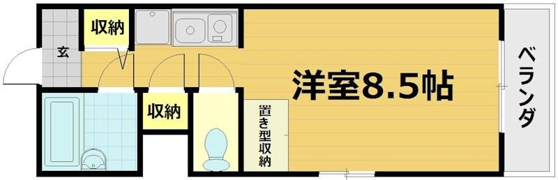 TATSUMIYAビル(ワンルーム/4階)の間取り写真