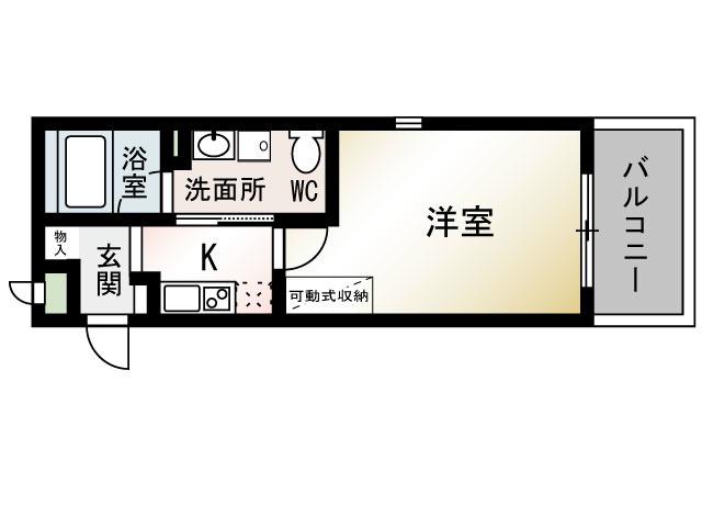 レ・ベネラブル(1K/2階)の間取り写真