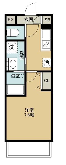 東武東上線 みずほ台駅 徒歩6分 3階建 築8年(1K/2階)の間取り写真