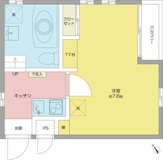 パークサイド神宮(1K/2階)の間取り写真