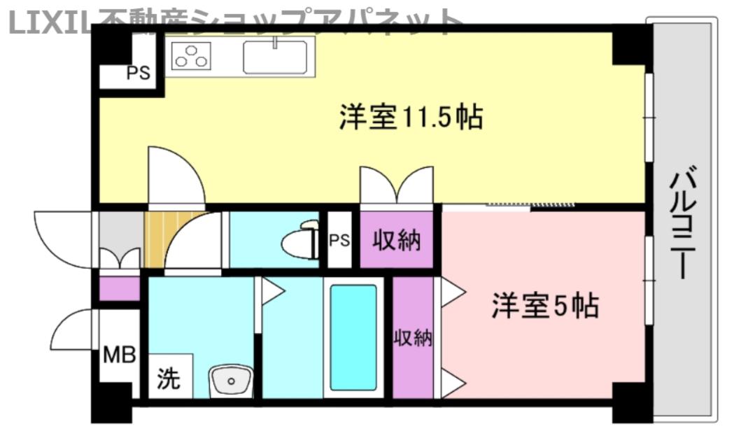 ASプレミアム関屋金衛町(1LDK/1階)の間取り写真