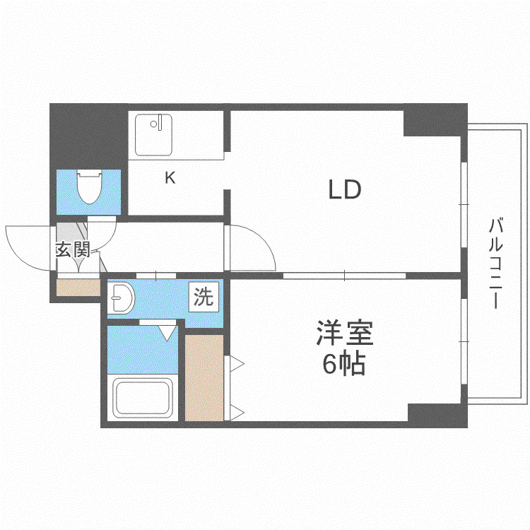 ドーリス札幌(1LDK/7階)の間取り写真