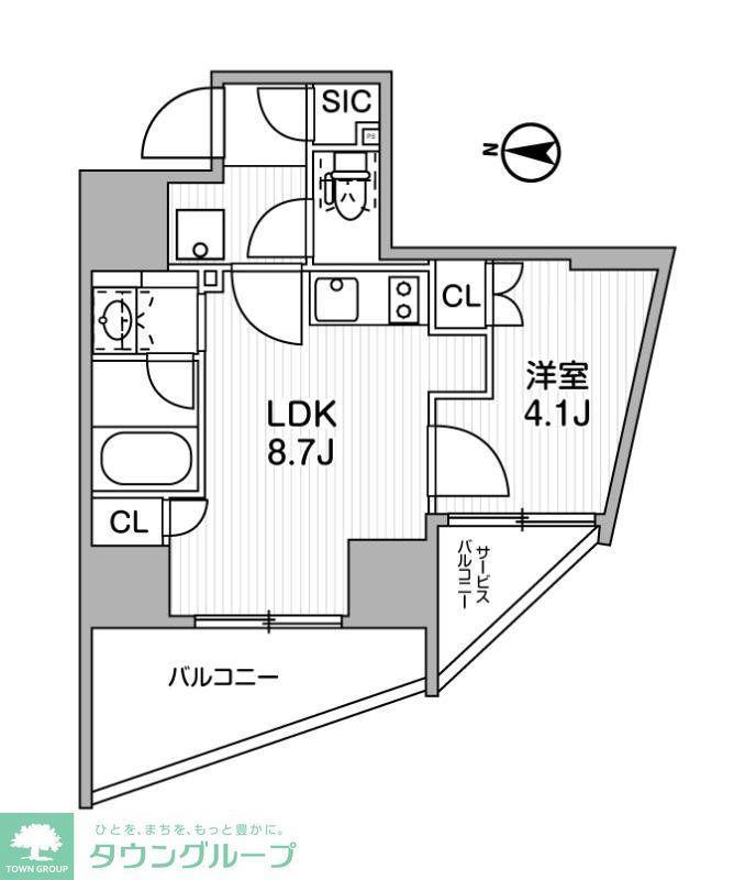 ディームス蔵前AVENUE(1LDK/3階)の間取り写真