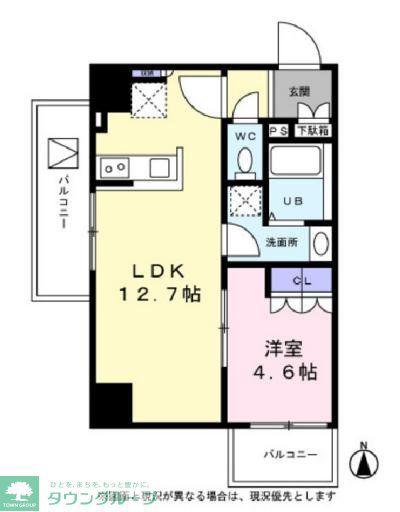 エムフラット秋葉原(1LDK/6階)の間取り写真