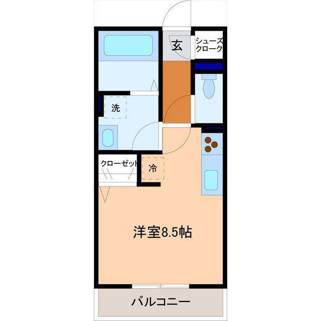 ポンパブランカ12(ワンルーム/3階)の間取り写真