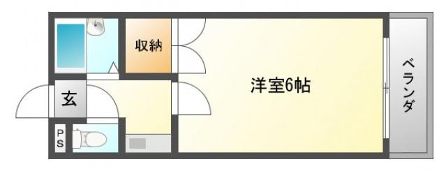 チサトハイツI(1K/2階)の間取り写真